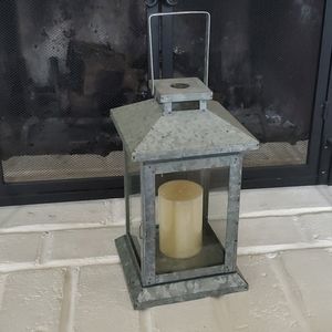 Gray metal lantern